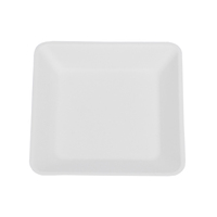 Assiette carrée en papier de canne à sucre jetable compostable biodégradable de 6 pouces 100%