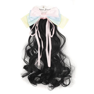 Perruque Enfant Nœud Papillon Tressé Accessoires <span class=keywords><strong>Cheveux</strong></span> Petite Fille <span class=keywords><strong>Princesse</strong></span> Coiffure Queue de Cheval Bouclée pour Enfants et Bébés - Product Image 4