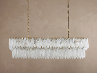 Lustre rectangulaire linéaire moderne américain en verre, suspension de luxe pour îlot de cuisine, salle à manger, villa, décoration intérieure