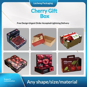 Caja de Regalo Personalizada para Cerezas, 5lb 1lb 2lb, con Asa de Papel para Transporte, Empaque para Frutas - Product Image 4