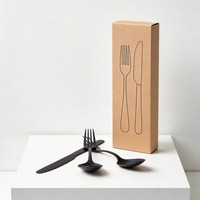 Ensemble de couverts de table Dingyong Factory OEM/ODM, fourchettes à dîner modernes de luxe en acier inoxydable noir mat, 6 fourchettes de 8 pouces, écologiques et durables