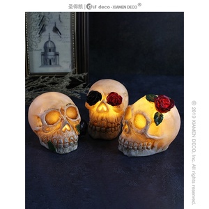 Lampe <span class=keywords><strong>squelette</strong></span> d'<span class=keywords><strong>halloween</strong></span> lampe à os en résine décoration de jour fantôme lumières frontales à LED - Product Image 2