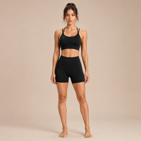 Vêtements de sport et de yoga sur mesure, directement de l'usine, pour l'exportation – Ensemble d'entraînement Pilates à maintien élevé avec coussinets amovibles