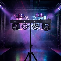 Sistema de Iluminación LED Móvil para Escenarios DJ Gig Bar, Luces Par, Láser Estroboscópico, Control DMX512, Rueda RGB de 7 Colores, Clasificación IP33