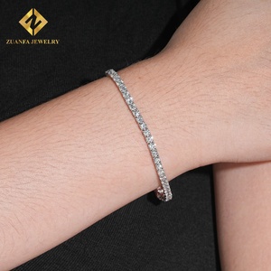 Lab Grown Diamond Tennis <b>Bracelet</b> 3mm White Gold Rhodium Plated Round Brilliant Cut IGI Certified Luxury Wedding Gift Unisex - Product Image 1