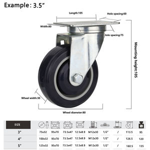 PU Industrial Aço Inoxidável Suporte Giratório Com Freio Parafuso Giratório Roda Caster - Product Image 2