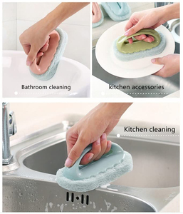 Brosse de nettoyage pour casseroles, multi-usages, réutilisable, grise, brosses de nettoyage pour salle de bain, cuisine, éponge-brosse - Product Image 5