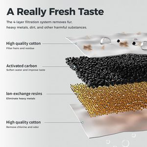 Fontaine à eau pour animaux de compagnie en acier inoxydable de 2,2 L, distributeur d'eau automatique pour chats, bol d'eau filtrée ultra-silencieux pour chats et chiens - Product Image 6