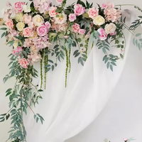 Mur de fleurs artificielles roses pour mariage, série rose, décoration de fond pour hôtel et mariage
