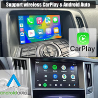 طقم تكامل لاسلكي لـ iPhone CarPlay وAndroid Auto مع واجهة ملاحة لسيارات إنفينيتي G37 وG37s كوبيه وسيدان ونيسان 370z