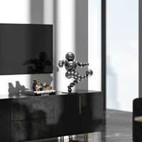 Haut de gamme moderne petit acier inoxydable abstrait métal Sculptures créatif artisanat de table pour la décoration de la maison objets décoratifs