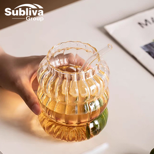 リブキャタピラーガラス630mlノベルティメガネドリンクカップ - Product Image 1