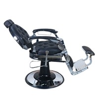 Fauteuil de barbier vintage haut de gamme en cuir avec pompe hydraulique professionnelle inclinable et réglable en hauteur pour salon de beauté