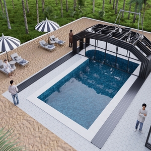 Sunnyjoy <span class=keywords><strong>Abri</strong></span> <span class=keywords><strong>de</strong></span> piscine rétractable, couverture <span class=keywords><strong>de</strong></span> piscine automatique, couverture <span class=keywords><strong>de</strong></span> sécurité pour piscine <span class=keywords><strong>en</strong></span> dôme sur mesure, couverture <span class=keywords><strong>de</strong></span> piscine solaire électrique, structure rigide <span class=keywords><strong>en</strong></span> verre - Product Image 1