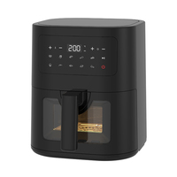 Friteuse à air électrique 4,5 L, panier unique, contrôle numérique, écran tactile, antiadhésive, sans huile, pour la cuisine à domicile