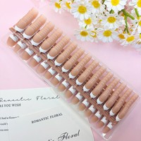 Faux ongles préformés prêts à poser, assortis par taille, rose blush, lot de 30 pièces, faits à la main, avec couche de finition, courts