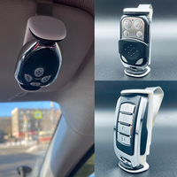 Support de fixation pour télécommande de porte de garage réglable de 47 à 70 mm avec clips de pare-soleil pour voiture.