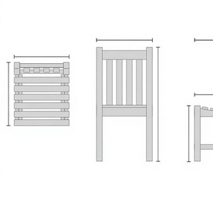 Silla de Comedor de Madera de Teca Sólida, Moderna, Duradera y Económica para Jardín, Cocina y Parque, Muebles de Exterior - Product Image 2