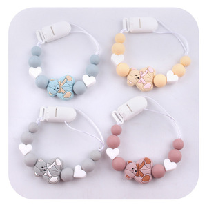 Kaiyue Offres Spéciales sans BPA perles en silicone de qualité alimentaire chaîne de sucette pour bébé porte-sucette factice pince à chaîne anti-chute - Product Image 4