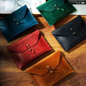 Cowhide <b>Computer</b> Bag Briefcase Portable Laptop Document Storage Bag Multi-Functional Sleeve with Inner Pocket for <b>Accessories</b> - Product Image 1