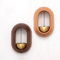 Cloche de méditation artisanale en bois avec carillon en laiton, décoration de pleine conscience en bois naturel pour la maison et l'espace de yoga
