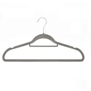 Wholesale Velvet Plastic Wardrobe Storage Thickened Anti Slip Traceless Flocking Clothes Rack Hanger