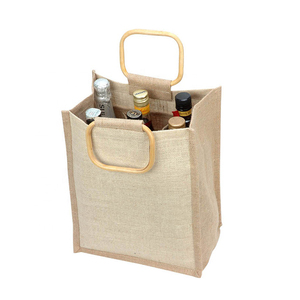 Migliore qualità di vino caffè di canapa sacco di 6 bottiglia di acquisto promozionale <span class=keywords><strong>iuta</strong></span> tote bag - Product Image 2