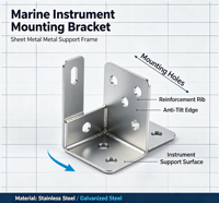 Échantillons de supports de montage métalliques pour instruments marins, service de fabrication sur mesure en tôle d'acier inoxydable anticorrosion