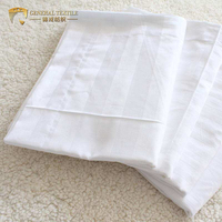 Drap de lit d'hôtel teint en blanc 100% coton personnalisé en gros