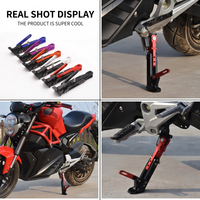 Béquille latérale réglable CNC pour moto, en alliage d'aluminium, support de pied universel antidérapant, béquille latérale pour moto