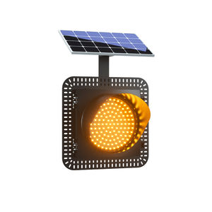 Feux de signalisation LED clignotants alimentés par <span class=keywords><strong>batterie</strong></span> solaire jaune de haute qualité de 200mm - Product Image 1