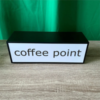Signe de point de café, style de bar à café, boîte à lumière de table, signe pour les affaires, signe lumineux alimenté par USB, signe lumineux, lettres de canal