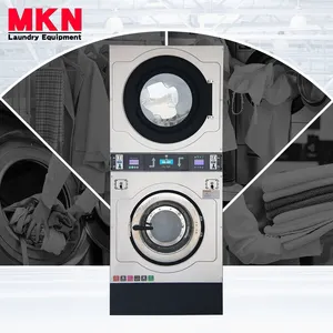 Çamaşır dükkanı 15Kg profesyonel çamaşır jetonu veya jetonla çalışan çamaşır makinesi ve kurutma makinesi