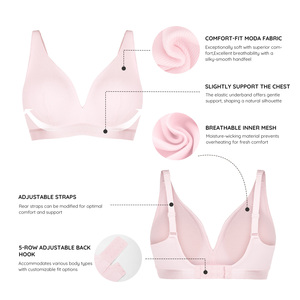 Reggiseno Invisibile Traspirante Hexin, Taglia Grande <span class=keywords><strong>con</strong></span> Coppa Profonda a V, Morbido Push-up Senza Ferretto <span class=keywords><strong>con</strong></span> Imbottiture Rimovibili - Product Image 3