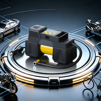 Pompe à air numérique 12V pour pneus de voiture avec cordon, cylindre ABS 22mm, arrêt automatique, lumière d'urgence et moniteur de pression des pneus, pression maximale 150 PSI