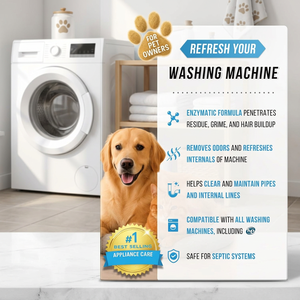 <strong>Washing</strong> <strong>Machine</strong> <strong>Cleaner</strong> for Pet Owners Enzymatic Deep Clean Descaler for Cat &amp; Dog Hair 24 Septic-Safe Tablets - Product Image 6