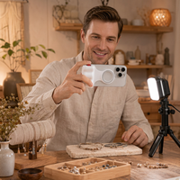 Pegangan Kamera Smartphone Ringan Bermagnet dengan Remote untuk Pemotretan Vlog dan Selfie