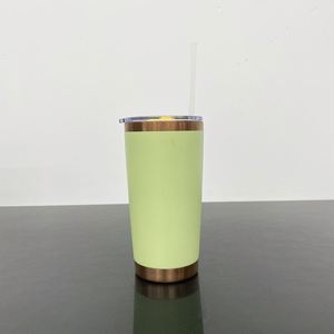 Reusable <b>Metal</b> Orange Pink Brown Chocolate 20oz Copper Plated Colored Tumbler - Product Image 2