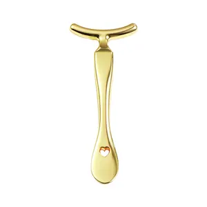 T-shape Golden Facial Massager Stick Metal Skincare Spa Cream Spoon Eye Cream Applicator