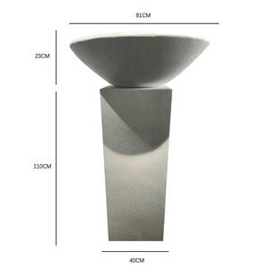 <span class=keywords><strong>Maceta</strong></span> de flores de fibra de vidrio esmerilado para interior, florero de planta de piedra arenisca blanca, decoración de pilar cuadrado, <span class=keywords><strong>maceta</strong></span> en forma de Bol - Product Image 6