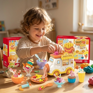 Juguetes Divertidos y Populares de Lucky Toys, <span class=keywords><strong>Camión</strong></span> de Comida con Forma de Hamburguesa, <span class=keywords><strong>Camión</strong></span> de Frutas, <span class=keywords><strong>Camión</strong></span> de <span class=keywords><strong>Helados</strong></span>, Juego de Plastilina Mágica de Colores - Product Image 2