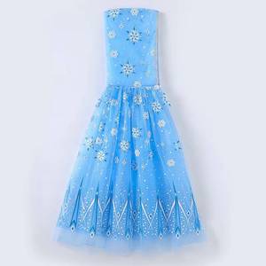 Cape de princesse pour filles MS, design estival, en tulle, imprimé flocons de glace, pour cosplay Elsa - Product Image 3
