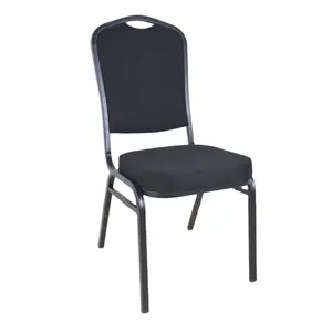 metal stacking hotel dining chairs in black color