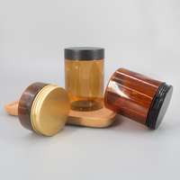 Emballage cosmétique en plastique rond vide de 200 g (10 oz) pour beurre corporel, gommage corporel, crème pour le visage, avec couvercles roses