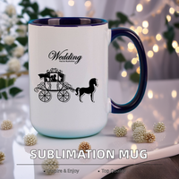 Mug personnalisé avec impression intégrale, mug en céramique bicolore, mug de 15 oz, mug à sublimation, vente en gros pour mugs imprimés en vrac