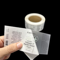 Étiquette cosmétique autocollante translucide douce au toucher personnalisée pour l'emballage de pot de bouteille de sérum pour le visage et de crème hydratante