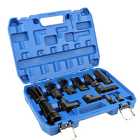 Set Soket Sensor Oksigen 12pc, Alat Pelepas Sensor O2 dan Set Pembuka Ulir dengan Soket 22mm 27mm 29mm 7/8 1-1/16 dan Penggerak 1/2 3/8