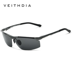 Veithdia Men's Square Half Rim Sports Sunglasses Polarized Aluminum Magnesium <b>Frame</b> UV400 For Fishing Driving Cycling - Product Image 1