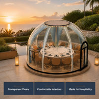 Dôme transparent sur mesure pour restaurant, café, complexe hôtelier, avec mobilier et équipements