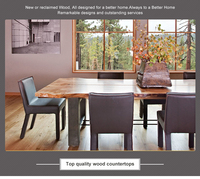 Ensemble de table à manger en bois massif, design moderne, 6 chaises